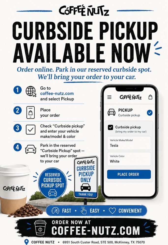 Curbside pickup is now available at Coffee Nutz