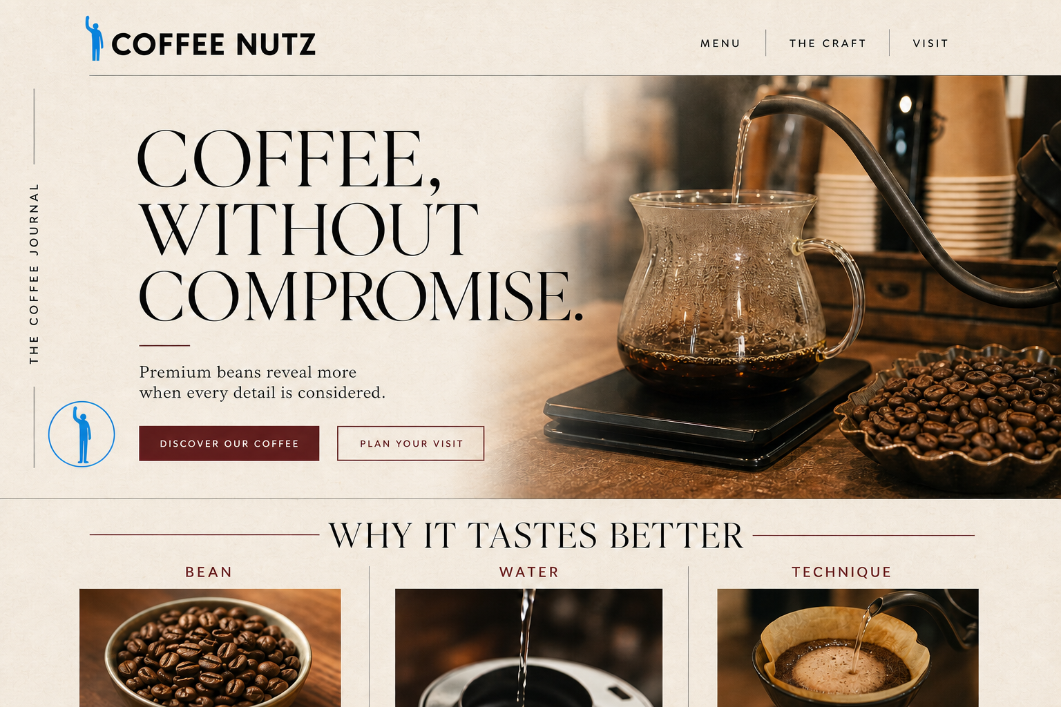 The Coffee Journal homepage preview